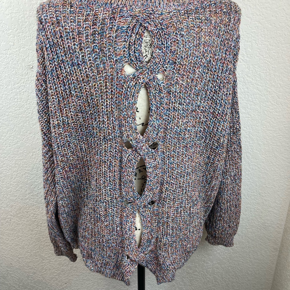 *Express Confetti Split Back Oversized Long Sleev… - image 7